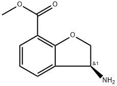 7-Benzofurancarboxylic acid, 3-amino-2,3-dihydro-, methyl ester, (3S)- Struktur