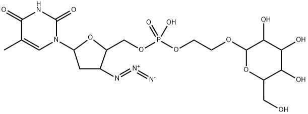 2-(mannopyranosidyl)ethyl 3'-azido-3'-deoxy-5'-thymidinyl phosphate Struktur