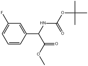 methyl 2-((tert-butoxycarbonyl)amino)-2-(3-fluorophenyl)acetate Struktur