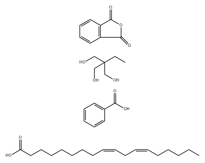 1,3-Isobenzofurandione, polymer with 2-ethyl-2-(hydroxymethyl)-1,3-propanediol, benzoate (Z,Z)-9,12-octadecadienoate Struktur