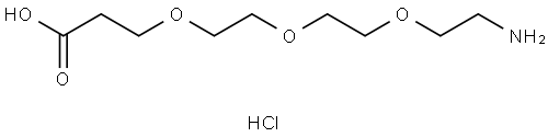 3-(2-(2-Aminothoxy)ethoxy)propanoic acid HCl Struktur