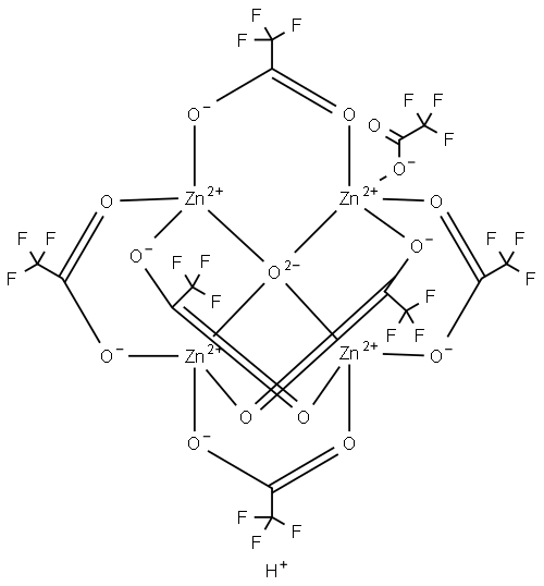 Oxo[hexa(trifluoroacetato)]tetrazinc trifluoroacetic acid adduct Struktur