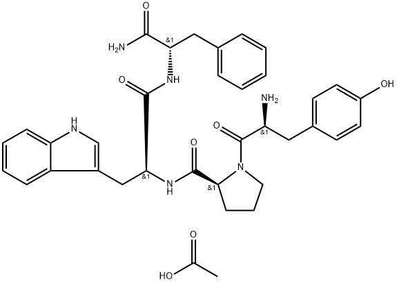 L-Phenylalaninamide, L-tyrosyl-L-prolyl-L-tryptophyl-, acetate (1:1) Struktur