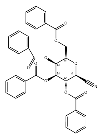 2,6-Anhydro-D-glycero-L-manno-heptononitrile 3,4,5,7-tetrabenzoate Struktur