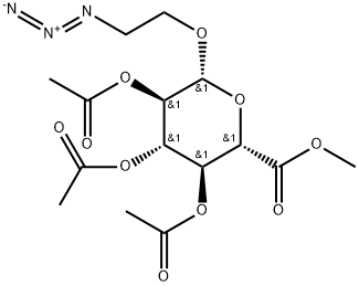 2-Azidoethyl 2,3,4-tri-O-acetyl-β-D-glucopyranosiduronic acid methyl ester Struktur