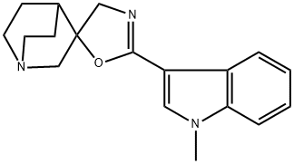 Spiro[1-azabicyclo[2.2.2]octane-3,5'(4'H)-oxazole], 2'-(1-methyl-1H-indol-3-yl)- Struktur