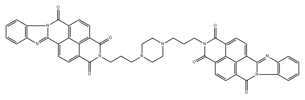 2,2'-[3,3'-(piperazine-1,4-diyl)dipropyl]bis(1H-benzimidazo[2,1-b]benzo[l,m,n][3,8]phenanthroline-1,3,6-trione Struktur