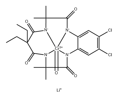 (5,6-(4,5-dichlorobenzo)-3,8,11,13-tetraoxo-2,2,9,9-tetramethyl-12,12-diethyl-1,4,7,10-tetraazacyclotridecane)oxochromate(V) Struktur