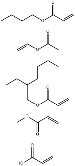 2-Propenoic acid, polymer with butyl 2-propenoate, ethenyl acetate, 2-ethylhexyl 2-propenoate and methyl 2-propenoate Struktur