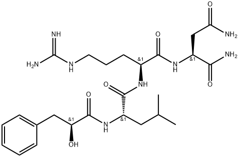 3-phenyllactyl-leucyl-arginyl-asparaginamide Struktur