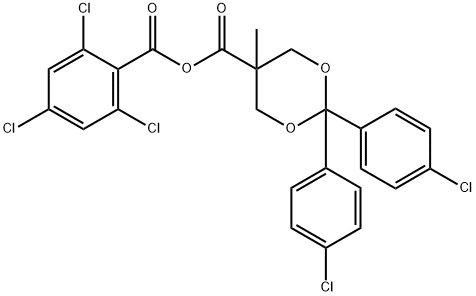 2,2-bis(4-chlorophenyl)-5-Methyl-1,3-dioxane-5-carboxylic 2,4,6-trichlorobenzoic anhydride Struktur