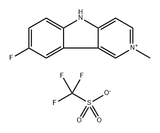 5H-Pyrido[4,3-b]indolium, 8-fluoro-2-methyl-, 1,1,1-trifluoromethanesulfonate (1:1) Struktur