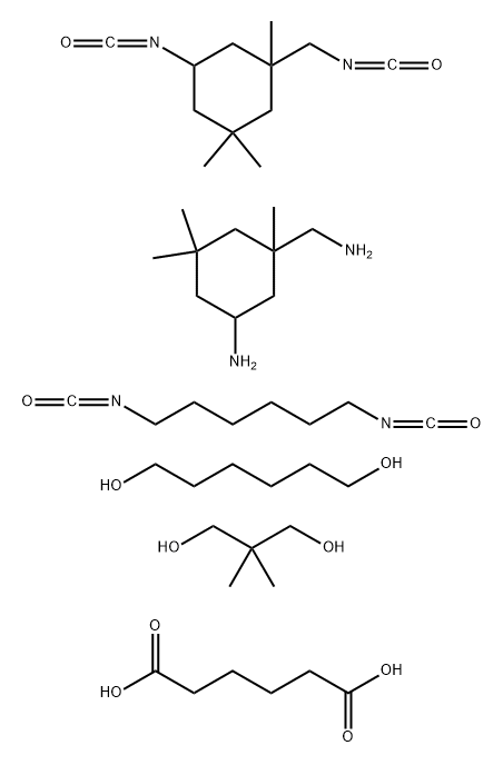 Hexanedioic acid, polymer with 5-amino-1,3,3-trimethylcyclohexanemethanamine, 1,6-diisocyanatohexane, 2,2-dimethyl-1,3-propanediol, 1,6-hexanediol and 5-isocyanato-1-(isocyanatomethyl) -1,3,3-trimethylcyclohexane Struktur