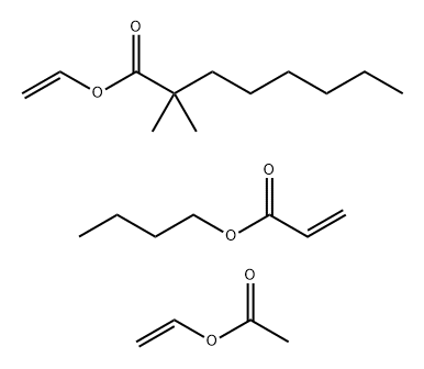 Octanoic acid, 2,2-dimethyl-, ethenyl ester, polymer with buOctanoic acid, 2,2-dimethyl-, ethenyl ester, polymer with butyl 2-propenoate and ethenyl acetate tyl 2-propenoate and ethenyl acetate Struktur