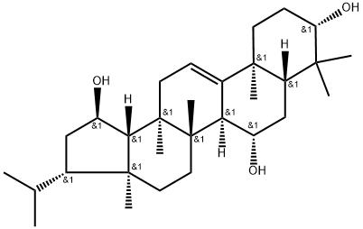 3β,7β,19α-Trihydroxy-5α-arbor-9(11)-ene Struktur