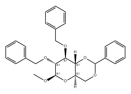 Methyl 2,3-di-O-benzyl-4,6-O-benzylidene-β-D-glucopyranoside Struktur