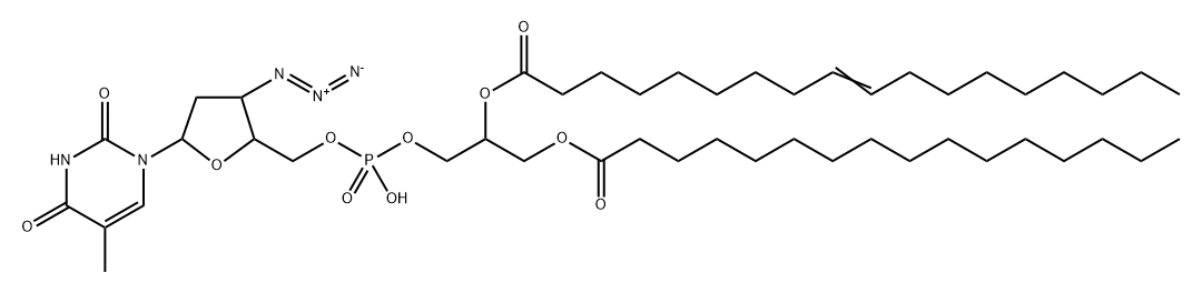 3'-azido-3'-deoxythymidine monophosphate diglyceride Struktur