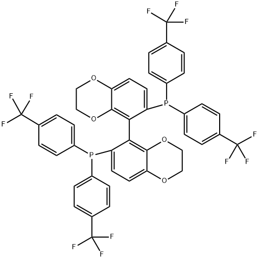 Phosphine, 1,1'-[(5R)-2,2',3,3'-tetrahydro[5,5'-bi-1,4-benzodioxin]-6,6'-diyl]bis[1,1-bis[4-(trifluoromethyl)phenyl]- Struktur