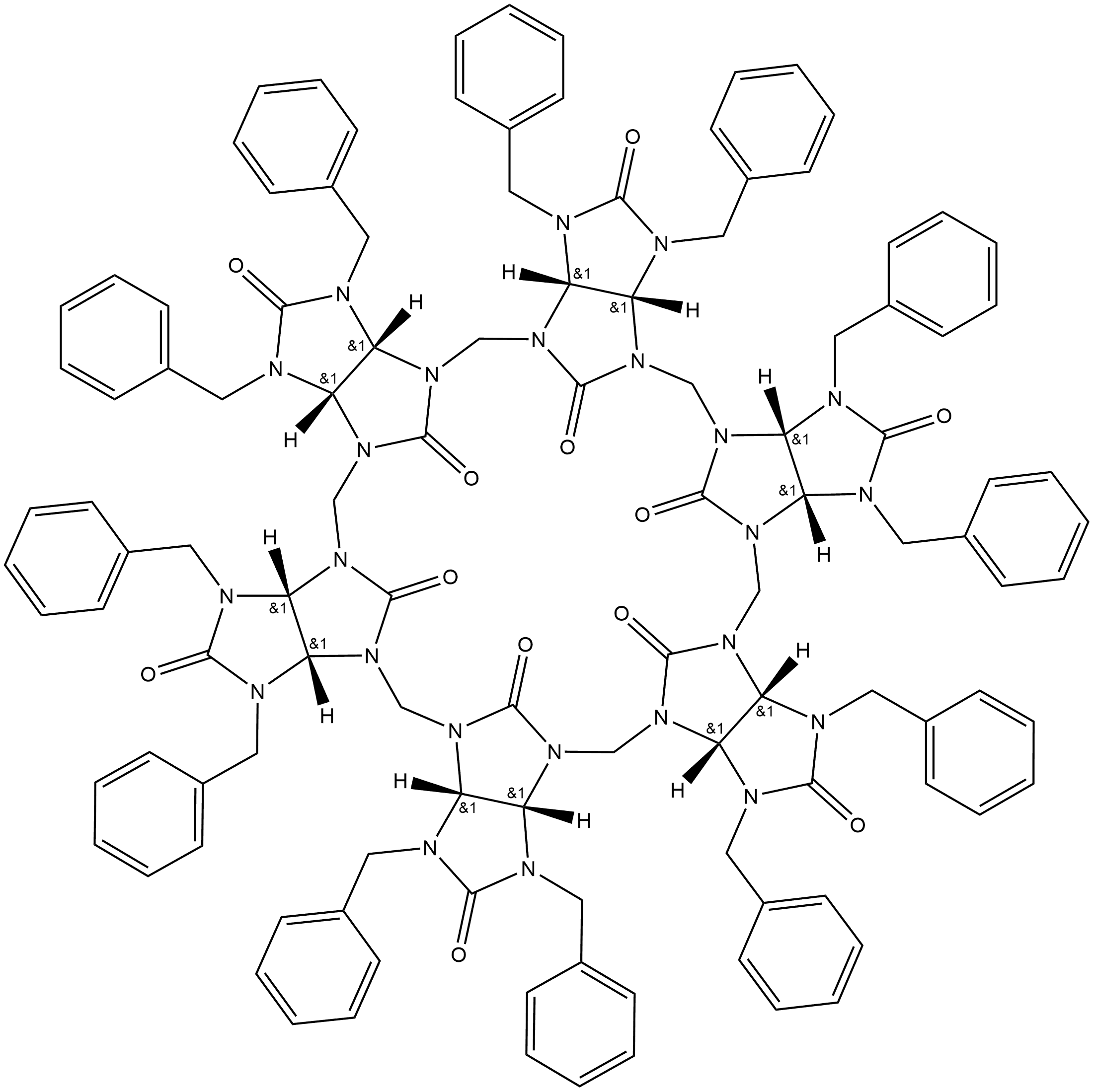 Dodecabenzylbambus[6]uril, Bn-BU[6] Struktur