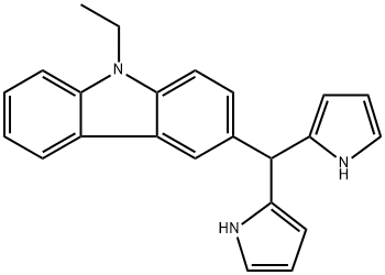 2-(di(1H-pyrrol-2-yl)methyl)-9-ethyl-9H-carbazole Struktur