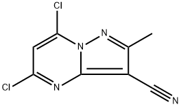 5,7-dichloro-2-methylpyrazolo[1,5-a]pyrimidine-3-carbonitrile Struktur