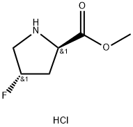 4S-fluoropyrrolidine-2R-carboxylic acid methyl ester hydrochloride salt Struktur