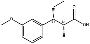 (αR,βR)-β-ethyl-3-methoxy-α-methylbenzenepropanoic acid Struktur