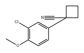 1-(3-chloro-4-methoxyphenyl)cyclobutane-1-carbonitrile Struktur