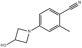 4-(3-hydroxyazetidin-1-yl)-2-methylbenzonitrile Struktur