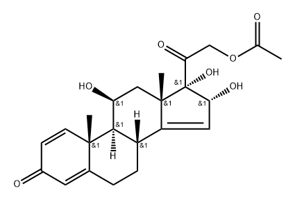 (11β,16α)-21-(Acetyloxy)-11,16,17-trihydroxypregna-1,4,14-triene-3,20-dione Struktur