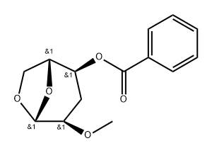 .beta.-D-ribo-Hexopyranose, 1,6-anhydro-3-deoxy-2-O-methyl-, benzoate Struktur