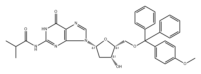 2'-Deoxy-N2-isobutyryl-5'-O-MMT-guanosine Struktur