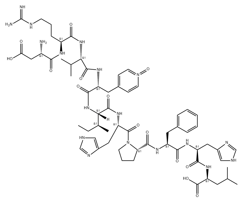 angiotensin I, (beta-(4-pyridyl-1-oxide)-Ala(4))- Struktur