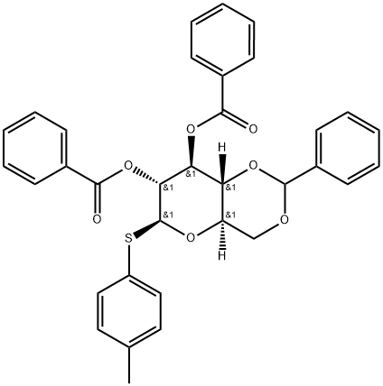 4-Methylphenyl 2,3-di-O-benzoyl-4,6-O-benzylidene-1-thio-β-D-glucopyranoside Struktur