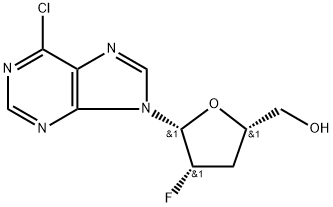 6-Chloro-9-(2,3-dideoxy-2-fluoro-β-D-threo-pentofuranosyl)-9H-purine Struktur