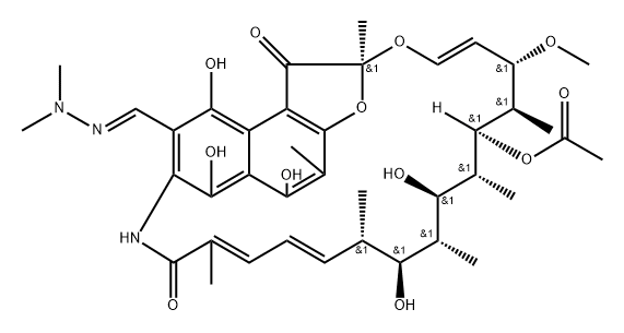 3-((dimethylhydrazono)methyl)rifamycin SV Struktur