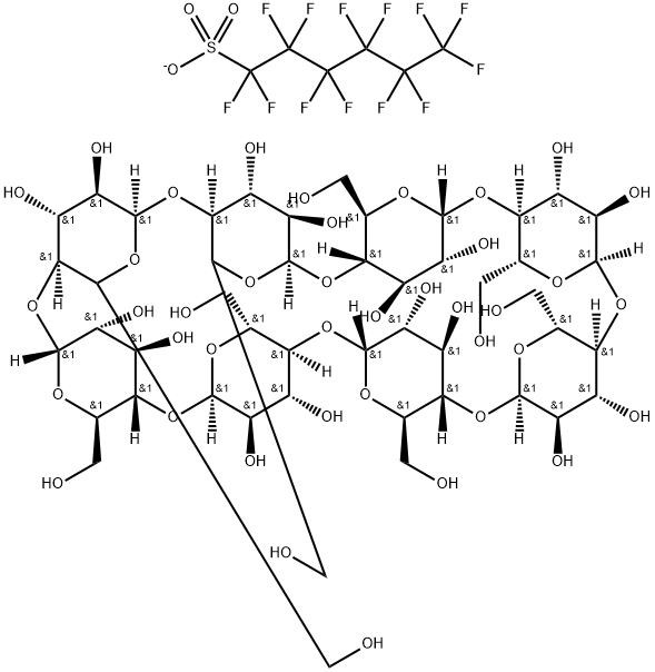 γ-Cyclodextrin, compd. with 1,1,2,2,3,3,4,4,5,5,6,6,6-tridecafluoro-1-hexanesulfonic acid ion(1-) (1:1) Struktur