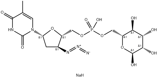 6-mannopyranosyl 3'-azido-3'-deoxy-5'-thymidinyl phosphate Struktur