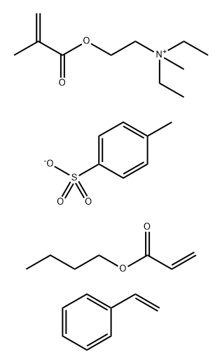 N,N-Diethyl-N-methyl-2-[(2-methyl-1-oxo-2- propenyl)oxy]ethanaminium salt with 4-methylbenzenesulfonic acid (1:1) polymer with butyl 2-propenoate and ethenylbenzene Struktur