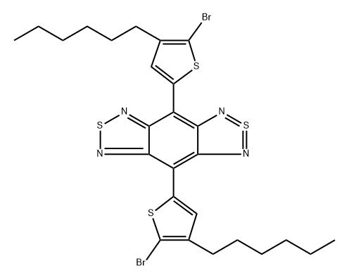 2λ4δ2-Benzo[1,2-c:4,5-c']bis[1,2,5]thiadiazole, 4,8-bis(5-bromo-4-hexyl-2-thienyl)- Struktur