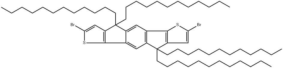 s-Indaceno[1,2-b:5,6-b']dithiophene, 2,7-dibromo-4,4,9,9-tetradodecyl-4,9-dihydro- Struktur