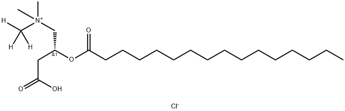 (3R)-4-[dimethyl(trideuteriomethyl)azaniumyl]-3-hexadecanoyloxybutanoate:hydrochloride Struktur