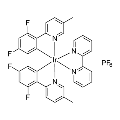 Iridium-(2,2'-bipyridine-κN1,κN1')bis[3,5-difluoro-2-(5-methyl-2-pyridinyl-κN)phenyl-κC]-(OC-6-33)-hexafluorophosphate Struktur