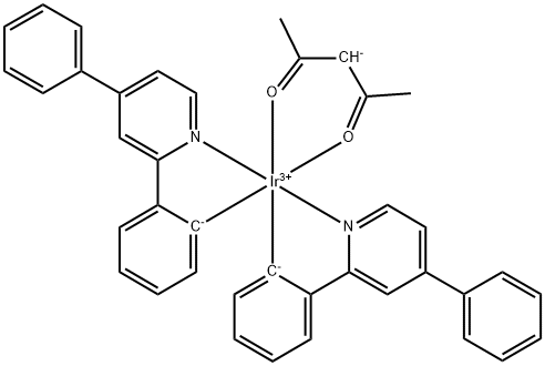 (2,4-pentanedionato-κO2,κO4)bis[2-(4-phenyl-2-pyridinyl-κN)phenyl-κC]-, (OC-6-33)-Iridium Struktur