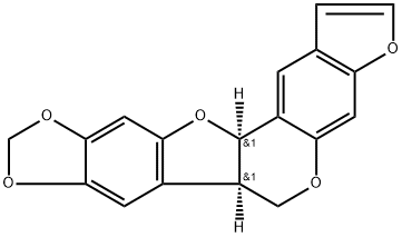 [6aR,12aR,(-)]-6a,12a-Dihydro-6H-[1,3]dioxolo[5,6]benzofuro[3,2-c]furo[3,2-g][1]benzopyran Struktur