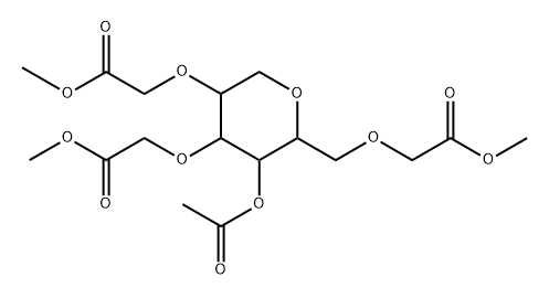 4-O-acetyl-1,5-anhydro-2,3,6-tri-O-(methoxycarbonylmethyl)glucitol Struktur