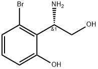 2-[(1S)-1-amino-2-hydroxyethyl]-3-bromophenol Struktur