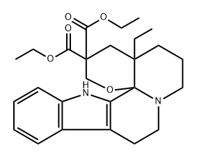 1-Ethyl-14-diethoxycarbonyl-1,2,3,4,5,6,12,12b-octahydro-indolo[2,3-a]tetrahydro-pyranyl[2,3-c]quinolyzine Struktur