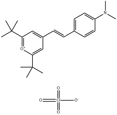 Pyrylium, 4-[(1E)-2-[4-(dimethylamino)phenyl]ethenyl]-2,6-bis(1,1-dimethylethyl)-, perchlorate (1:1) Struktur