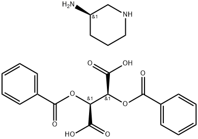 Butanedioic acid, 2,3-bis(benzoyloxy)-, (2S,3S)-, compd. with (3R)-3-piperidinamine (1:1) Struktur